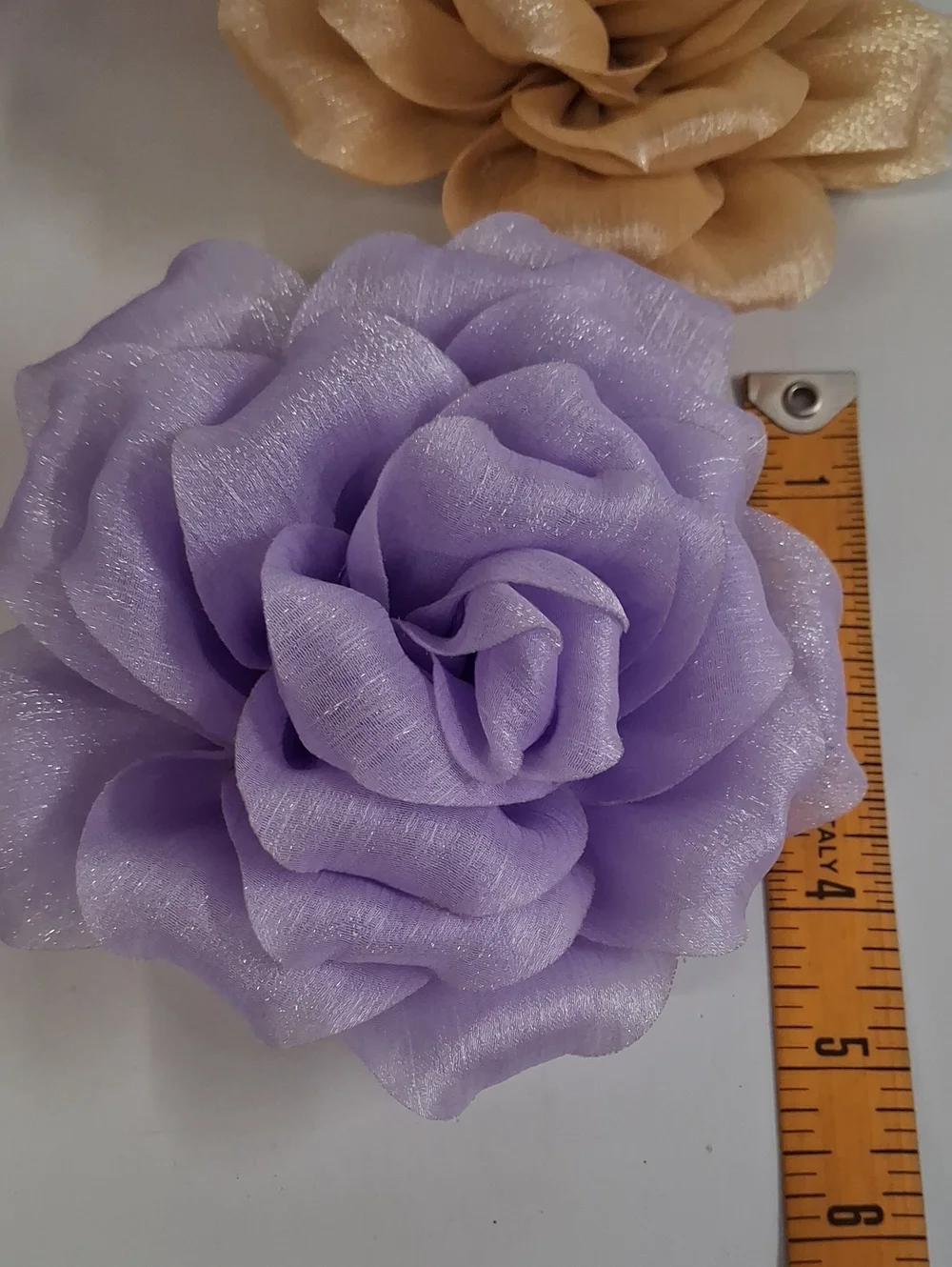 5 Fabric Flower Brooch/Hair Clip - Purple, Pink, Red, Blush, Gold